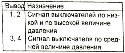 Разъем тройного выключателя по давлению.