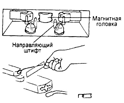 2. Для очистки магнитной головки и лентопротяжного механизма пользуйтесь ватным тампоном, смоченным…