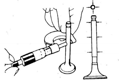 21. По величине выступания стержней клапанов над поверхностью головки определите глубину посадки…