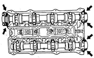 Схема установки распределительных валов.