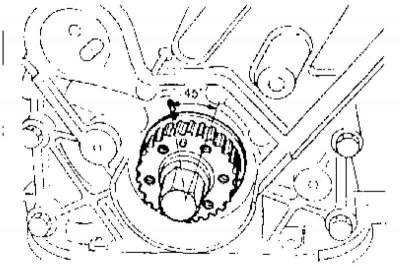 1. Снимите ремень привода ГРМ (см. Раздел Проверка состояния и замена ремня привода ГРМ в Главе…