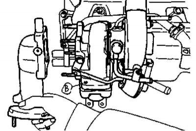 5. Отсоедините маслоподающую трубку.