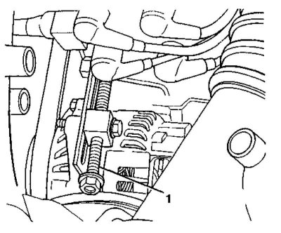 4. Посадите на регулировочный кронштейн натяжитель ремня, свободно зафиксировав его крепежным…