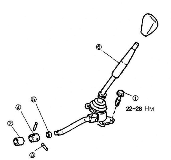 1 - Болт; 2 - Пружинная муфта; 3 - Штифт; 4 - Селекторный шарнир; 5 - Соединительный диск; 6 -…