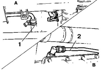 A - Со стороны радиатора