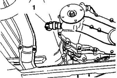 10. Отсоедините электропроводку от VSS и датчиков-выключателей огней заднего хода и индикатора 4WD.