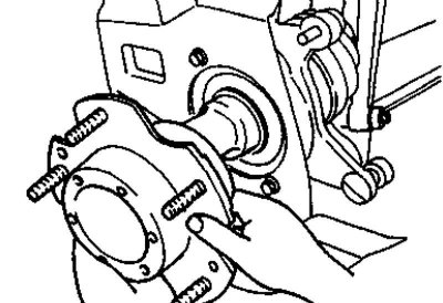 2. Отдайте ступичную гайку и снимите тормозной диск (см. Главу Тормозная система).
