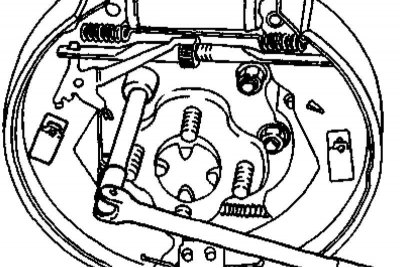 2. Снимите тормозной барабан (см. Главу Тормозная система).