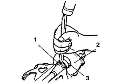 1 - Стопорная гайка; 2 - Держатель сальника; 3 - Подшипник полуоси