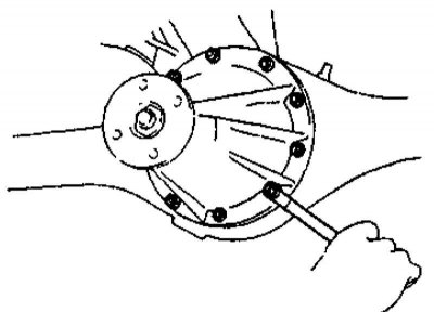 5. На автомобилях соответствующей комплектации отсоедините электропроводку от заднего датчика ABS.…