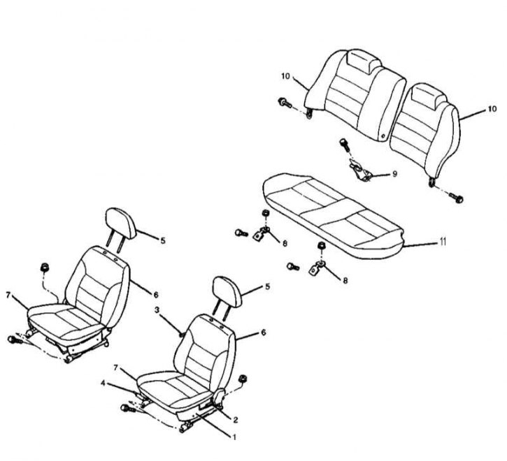 1 - Боковая крышка основания; 2 - Рычаг регулировки наклона спинки; 3 - Рычаг регулировки…