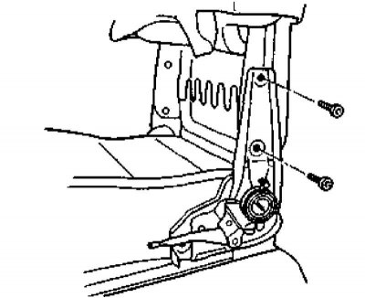 6. С целью обеспечения доступа к крепежу поворотного кулака спинки задерите вверх обивку последней.